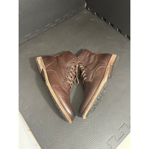 Frye Tyler Lace Up Combat Boot‎ Dark Brown Women’s Size 10 Combat Leather Shoes - Picture 6 of 8